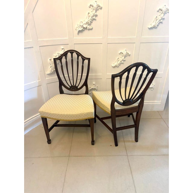 Antique English Edwardian Mahogany Shield Back Dining Chairs from Maple & Co., 1900s, Set of 10 For Sale - Image 3 of 18