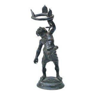Early 20th Century Grand Tour Cabinet Bronze of Silenus Pompeian Sculpture For Sale