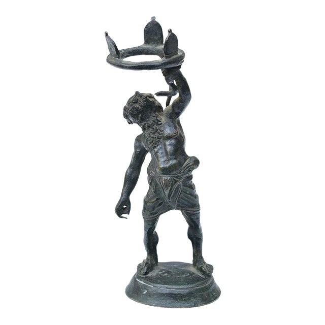Early 20th Century Grand Tour Cabinet Bronze of Silenus Pompeian Sculpture For Sale