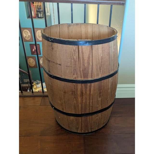 1990s Antique Slack Wooden Barrel by Brooks Barrel Company - Usa Made For Sale - Image 5 of 8