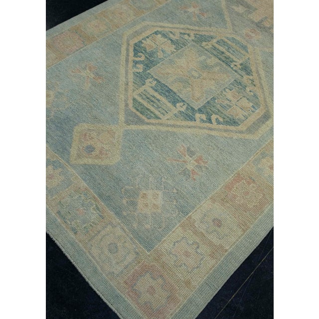 Turkish Turkish Oushak Rug 4'11" x 11'11" #18025 For Sale - Image 3 of 8