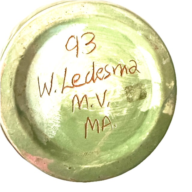 Washington Ledesma Vases/PairHand-Crafted Pair Vintage 1993 Whimsical Folkloric Motif For Sale - Image 10 of 11