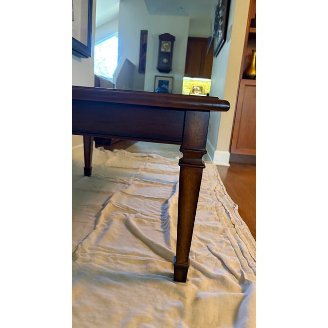 1990s Italian Provincial Coffee Table With Inset Brass Top, in the Style of Theodore Alexander For Sale - Image 12 of 12