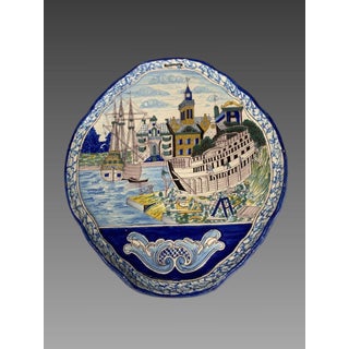 Makkum earthenware plaque, 19th century For Sale