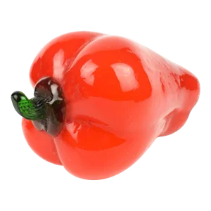 Mid Century Modern Handblown Red Bell Pepper Figurine Art Glass