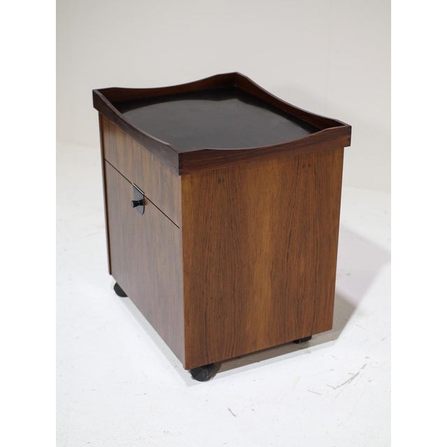 Bar Cart Serving Trolley with Tray in Rosewood, Denmark, 1960s For Sale - Image 12 of 18