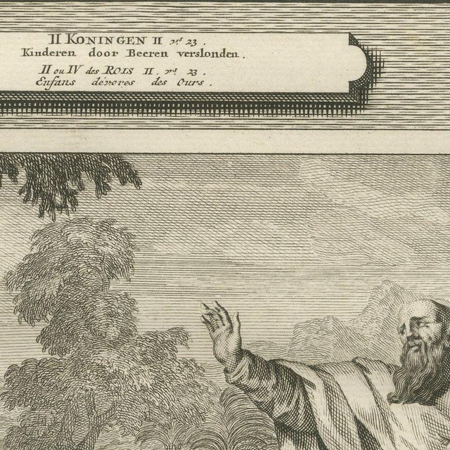 Pieter Mortier, Elisha and the Bears and the Widow's Oil, Pieter 1700, Engraving For Sale - Image 6 of 12