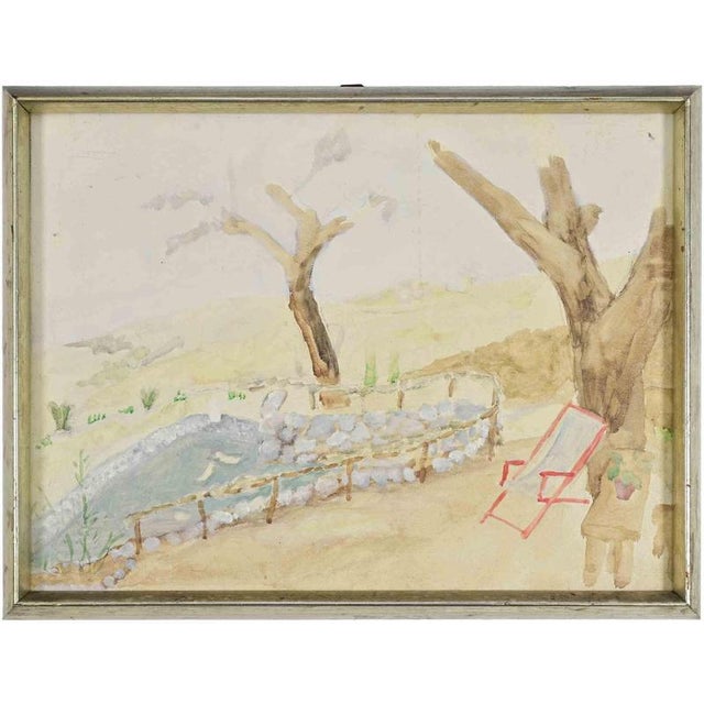 Piero, Garden, Mid-20th Century, Oil Painting on Canvas, Framed For Sale - Image 4 of 4