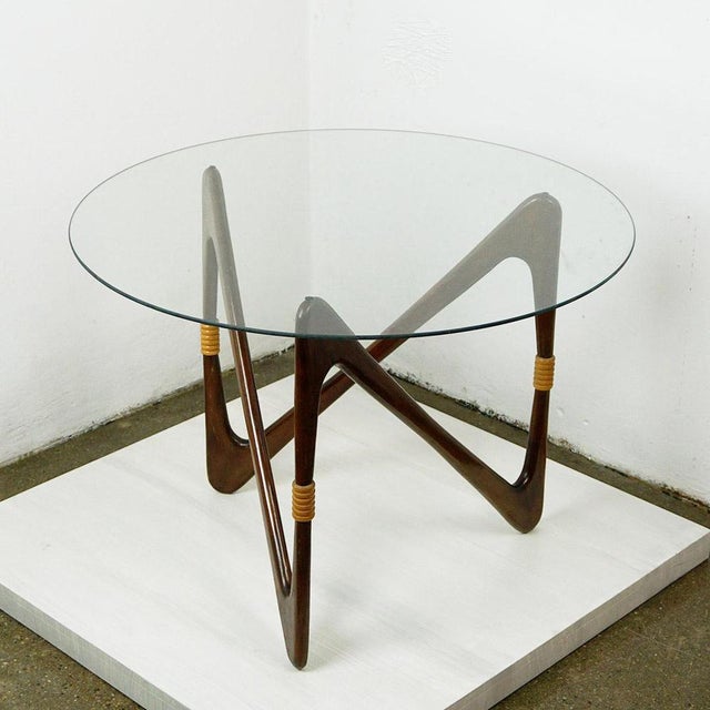 Mid-Century Modern Mid-Century Italian Circular Coffee Table attributed to Cesare Lacca, 1950s For Sale - Image 3 of 10