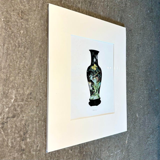 Black Vintage Boho Print of Chinese Porcelain Vase For Sale - Image 8 of 8