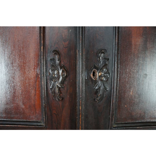 Late 19th Century Monumental American Rococo Revival Rosewood Carved Knockdown Armoire Wardrobe For Sale - Image 10 of 12