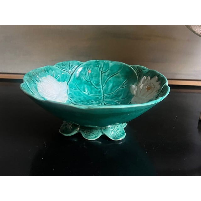 Joseph Holdcroft Joseph Holdcroft Pond Lily Footed Bowl, C. 1880's For Sale - Image 4 of 14