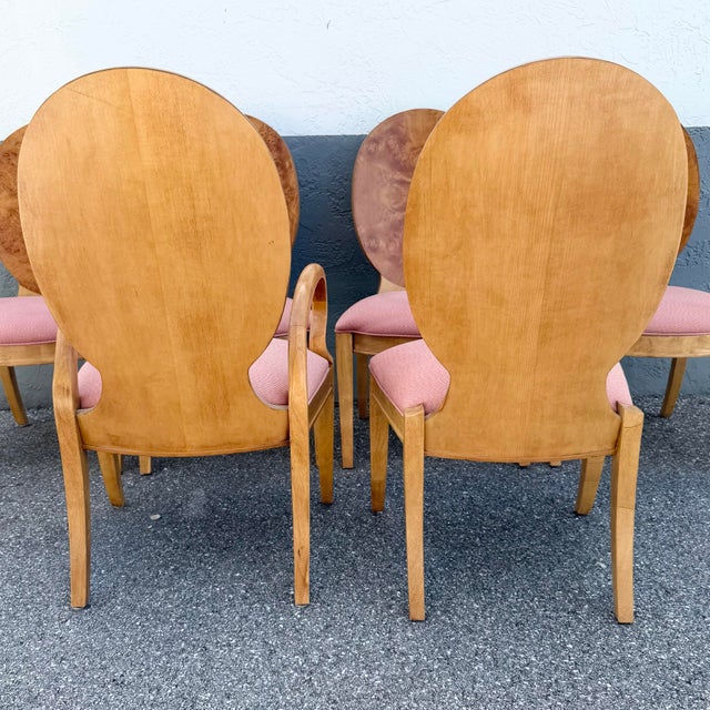 French Provincial Omni Collection Burlwood Dining Chairs by Century Furniture - Set of 8 For Sale In West Palm - Image 6 of 12