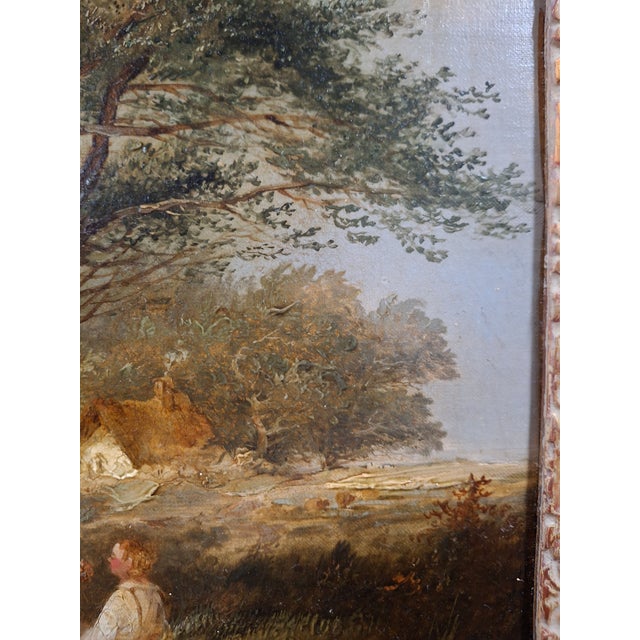 Mid 19th Century Edward Charles Williams 19th Century English Landscape W/Figures For Sale - Image 5 of 9
