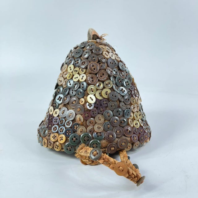 Textile Early 20th Century Lega Bwami Society Button Hat For Sale - Image 7 of 10