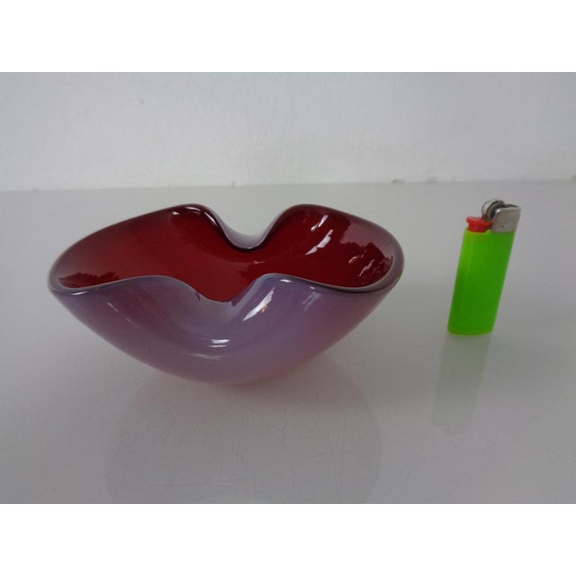 Red and Lilac Sommerso Murano Glass Bowl or Ashtray, Italy, 1960s For Sale - Image 4 of 15