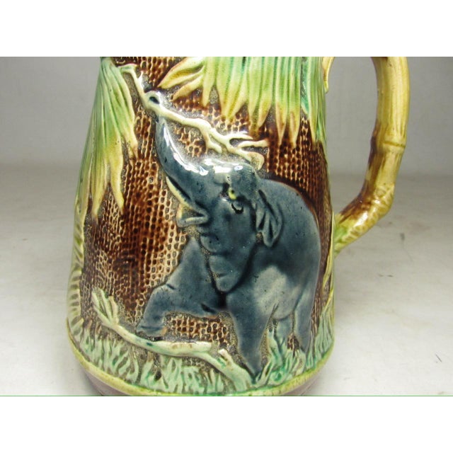 English Majolica Elephant Jug or Pitcher For Sale - Image 16 of 18