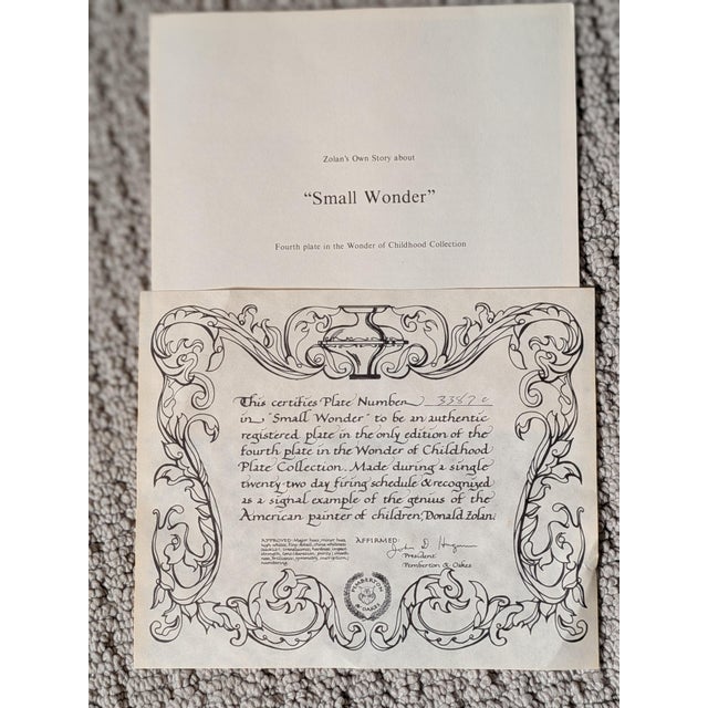 Small Wonder The fourth plate in The Wonder of childhood collection by America's beloved painter of children, Donald...