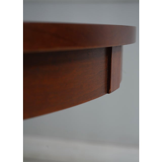 Brown Ethan Allen Neoclassical Round Pedestal Table For Sale - Image 8 of 12