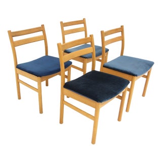 Vintage Scandinavian Beech Chairs, 1960, Set of 4 For Sale