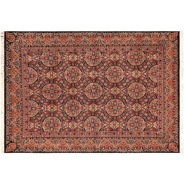 Black Boho Chic Organic 1990's Pak-Persian Black/Rust Wool Rug - 5'11'' X 9'0'' For Sale - Image 8 of 9