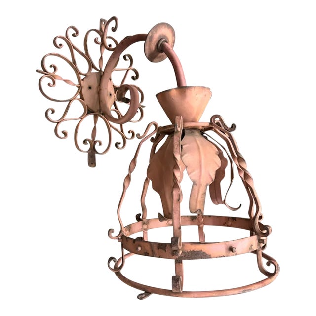 1920s Spanish Revival Style Oversized Interior/Exterior Sconce With Intricate Details For Sale