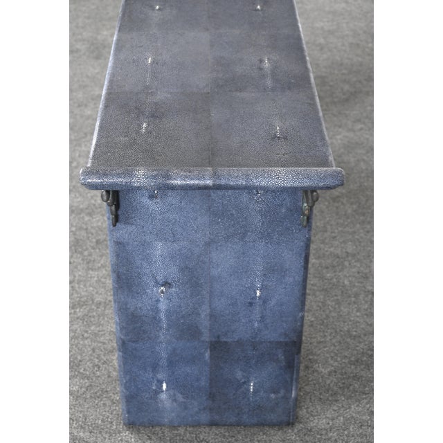 Modern Maitland Smith Modern Altar or Console Table in Faux Shagreen, 20th Century For Sale - Image 3 of 10