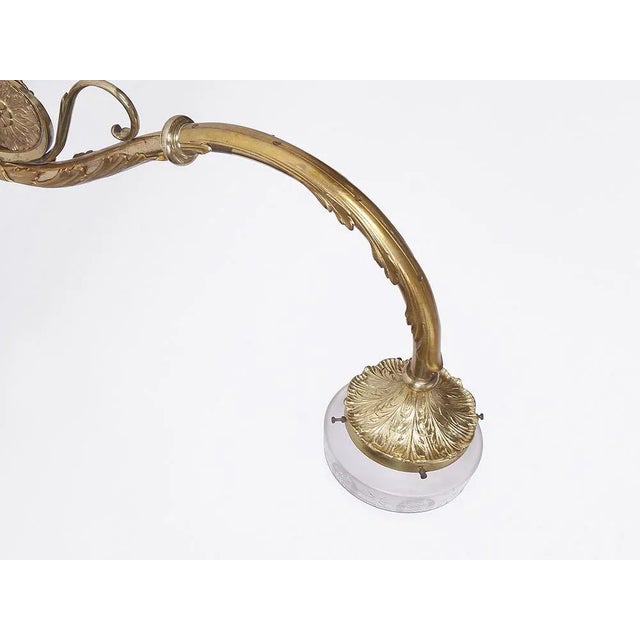This heavy wall lamp made of fire -gowned bronze was produced in the Czech Republic at the end of the 19th century. Very...