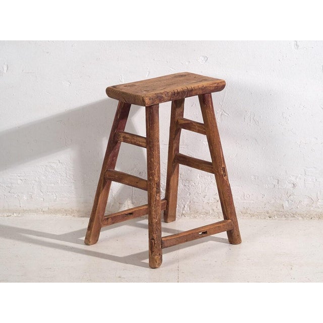 Antique Oriental Stools in Elm, Set of 2 For Sale - Image 6 of 11