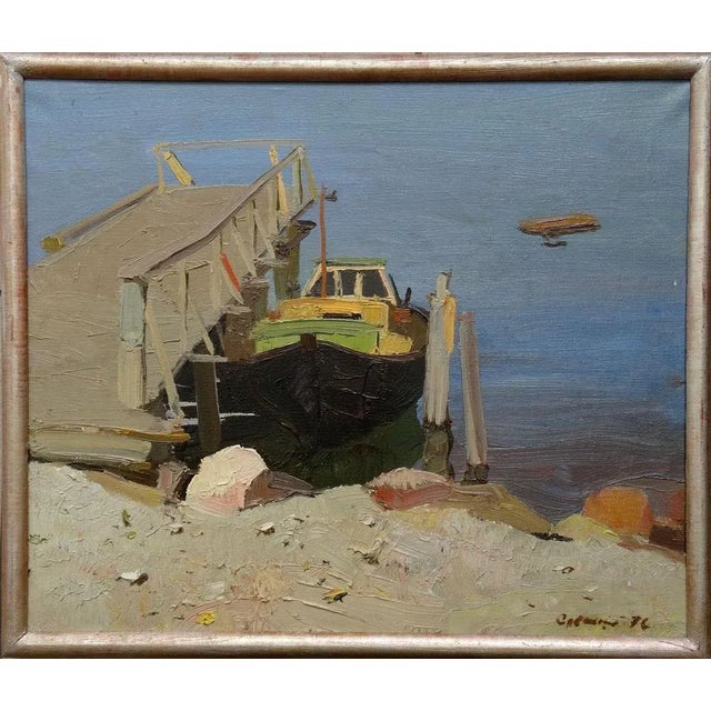 By the footbridge. Canvas, oil, 42.5x50 cm bruno celmins (1927 19 iv – 1992 31 i) – painter. Education: - riga’s craft...