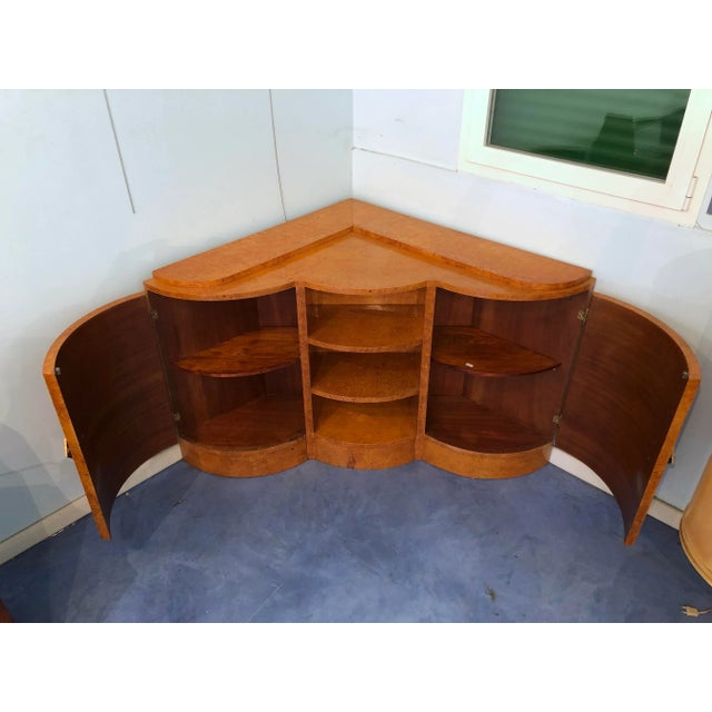 Art Deco French Maple Corner Cupboard, 1940s For Sale - Image 6 of 18