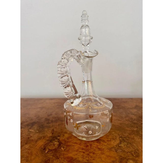 Late 19th Century Victorian Glass Ewer, 1880s For Sale - Image 5 of 6