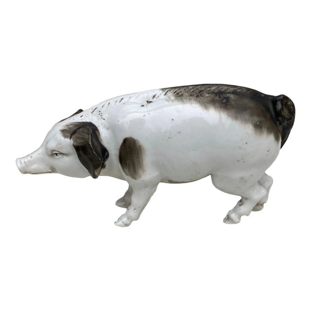German Porcelain Pig Circa 1900 For Sale