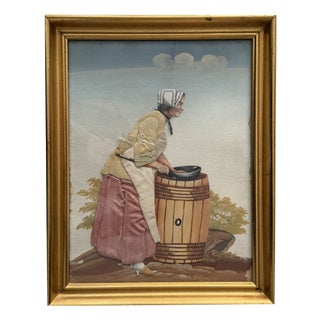 Anonimo, Scene, 1800s, Gouache and Fabric For Sale