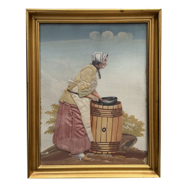 Anonimo, Scene, 1800s, Gouache and Fabric For Sale