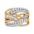 Haus of Brilliance 10K Yellow and White Gold 1.0 Cttw Round and Baguette-Cut Diamond Multirow Interwoven Cocktail Ring (I-J Color, I2-I3 Quality) - Size 8 For Sale - Image 4 of 6