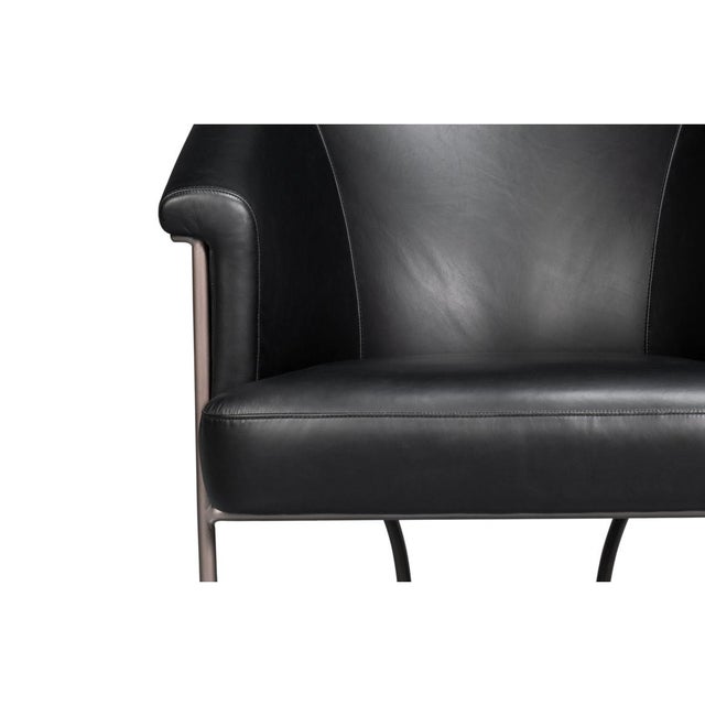 Black Leather Tub Chair For Sale - Image 9 of 11