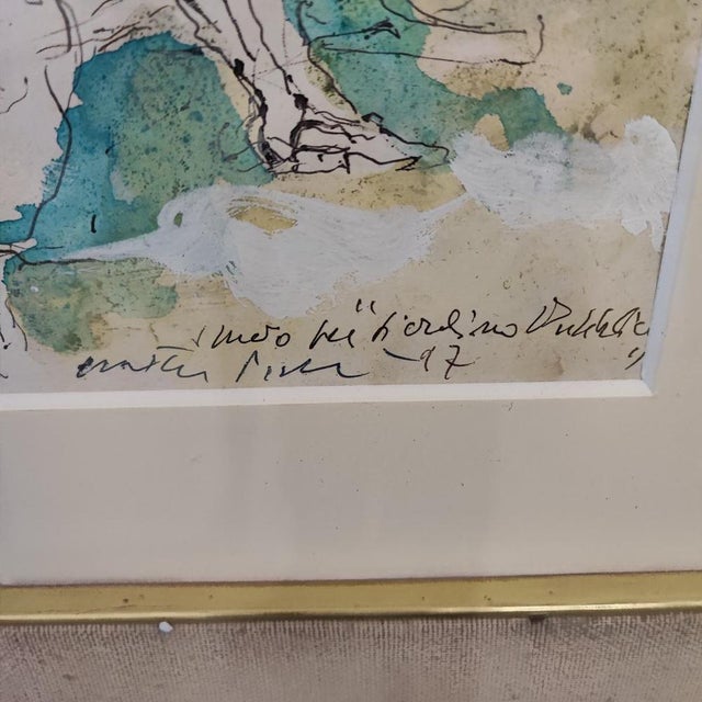 Walter Piacesi, Untitled, Watercolour, Framed For Sale - Image 4 of 9