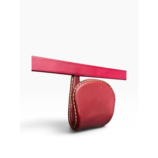 Vintage Stitched Leather Coat Rack by Jacques Adnet, 1950s, Set of 2 For Sale - Image 4 of 9