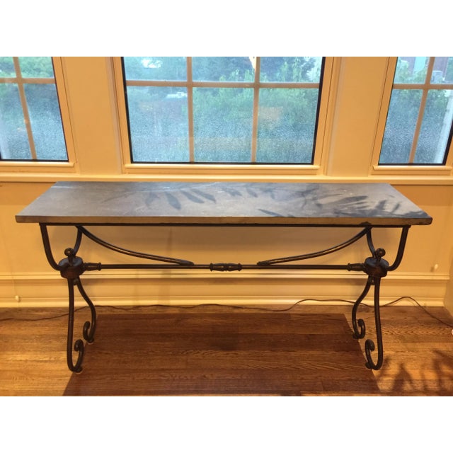 1990s Metal Console With Blue Stone Top For Sale - Image 13 of 13