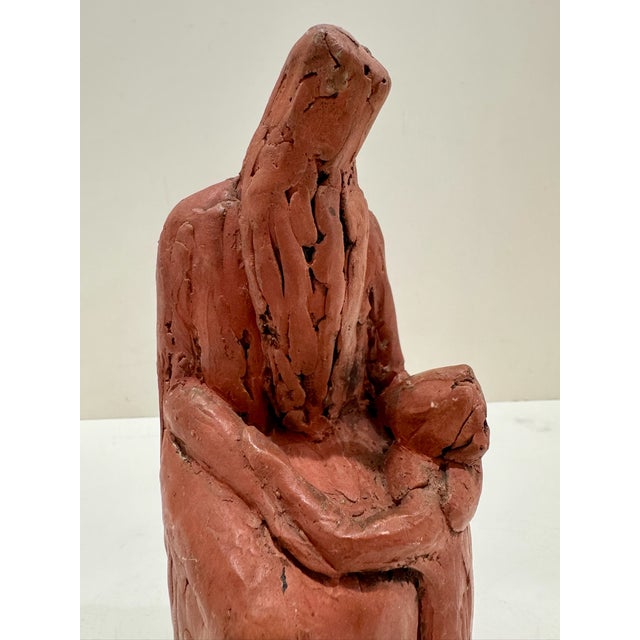1960s Larry Mohr Terracotta Mother and Child FIgural Sculpture Signed From Artist Estate For Sale In Atlanta - Image 6 of 8