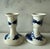 Rustic European Pair of Vintage Porcelain Hand Painted Blue and White Delft Candle Holders For Sale - Image 3 of 10