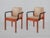 Set of six dining chairs, designed by Gerd Lange for Thonet, 1970s. Very rare arm chairs with grey leather seats, plywood...