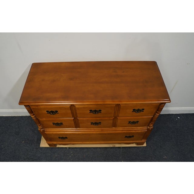 Ballman Cummings of Fort Smith, Ar Solid Maple Early American Colonial Style 44" Three Drawer Dresser For Sale - Image 9 of 12