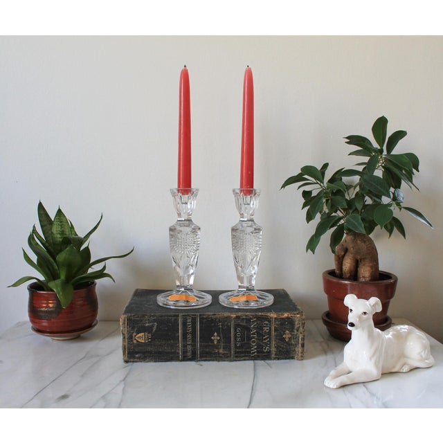 Vintage Italian Crystal Taper Candle Holders For Sale In Milwaukee - Image 6 of 11
