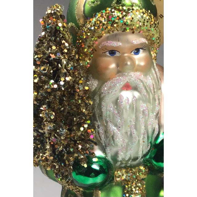 Traditional 2000’s Mouth Blown Glass Santa Ornament “Royal Splendor Santa” by Ino Schaller For Sale - Image 3 of 13