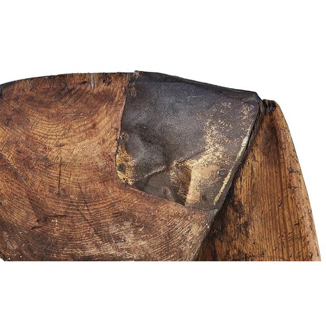 Late 19th Century Primitive 19th-Century Hand-Hewn Wood Dough Trough With Forged Iron Repairs For Sale - Image 5 of 11