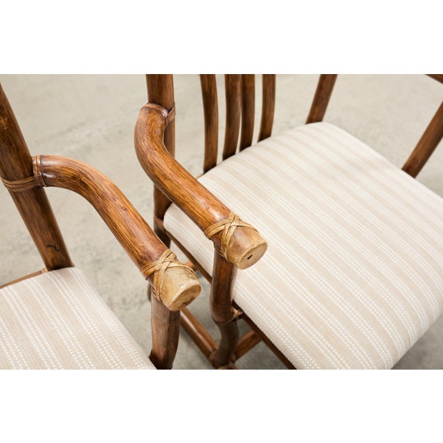 Set of Eight McGuire Organic Modern Rattan Dining Chairs For Sale - Image 11 of 18