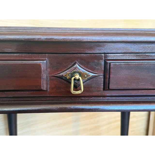 1900-1909 Pair of Spanish Nightstands With One Drawer and Low Shelve and Fluted Legs For Sale - Image 9 of 10