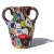 Beautiful antique Murano hand blown millefiori flower mosaic Italian art glass decorative double handle cabinet vase....